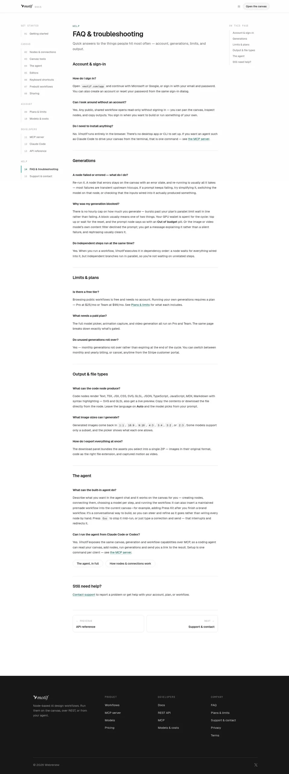 FAQ & troubleshooting · Vmotif docs | Vmotif (current)