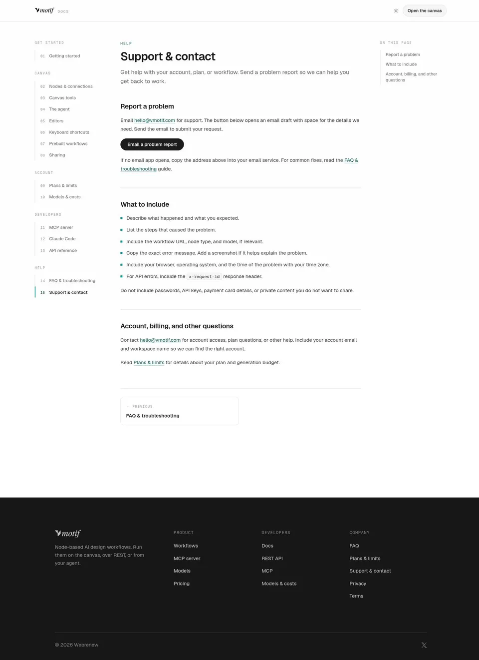 Support & contact · Vmotif docs | Vmotif (current)